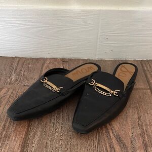 Black Chain Detail Mules